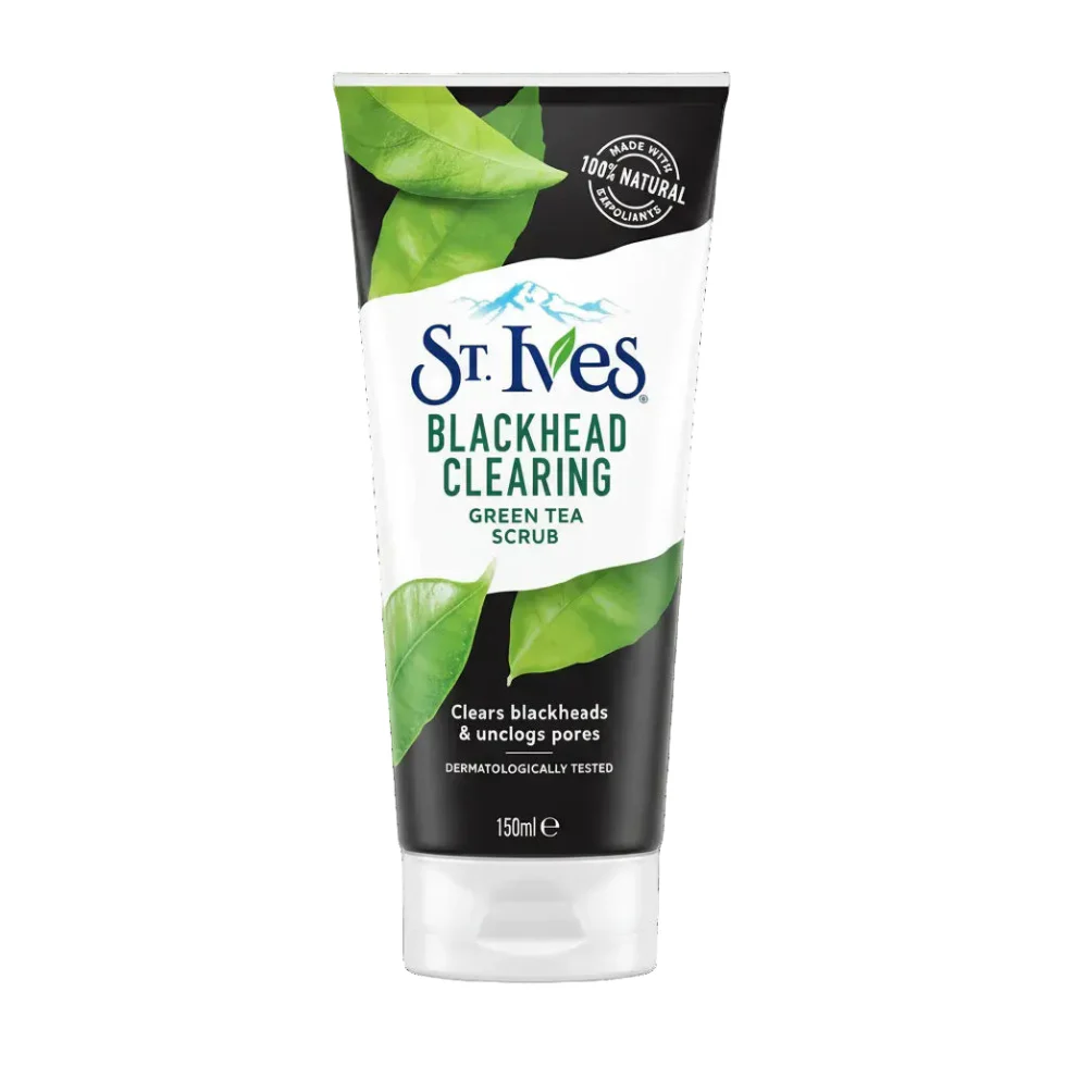 St. Ives Blackhead Clearing Scrub Green Tea 150ml | Deep Pore Cleanser