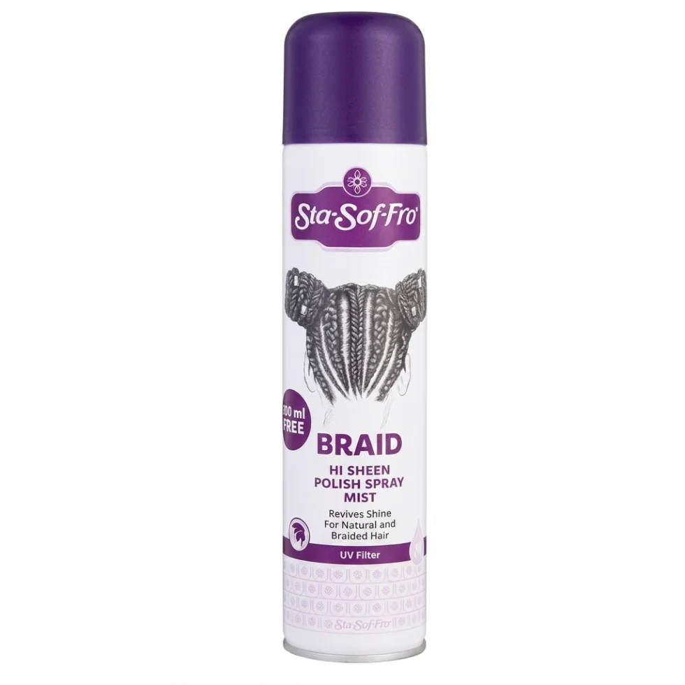 Sta-Sof-Fro Braid Hi Sheen Polish Spray Mist 325ml | Shine & Moisture Hair Care