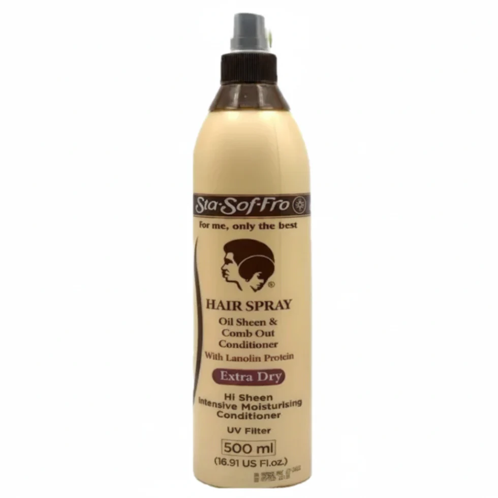 Sta-Sof-Fro Hair Spray Oil Sheen 500ml | Frizz Control & Extra Dry Comb-Out Shine