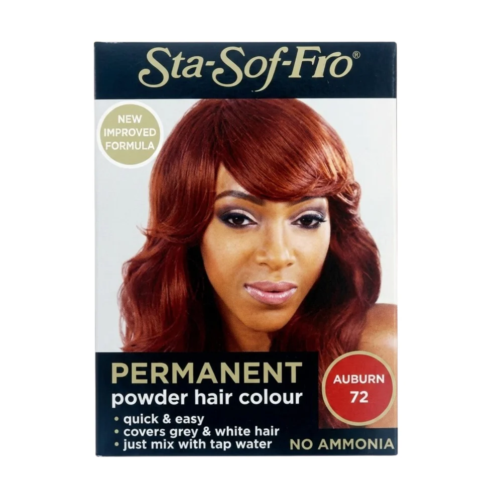 Sta-Sof-Fro Powder Hair Colour Auburn 72 | Long-Lasting Vibrant Hair Dye Natural Shine