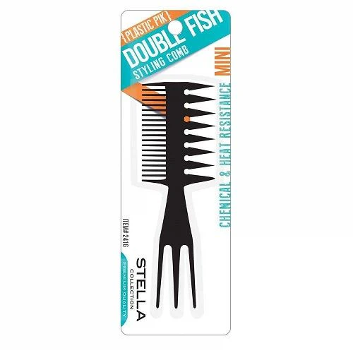 Stella Collection Plastic pik Double Fish Styling Mini Comb - 2416