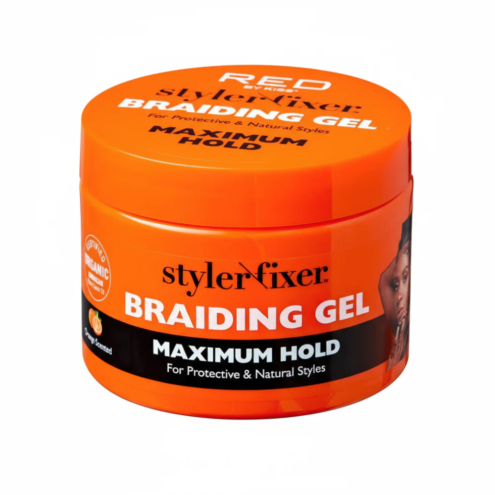 Red by Kiss Styler Fixer Braiding Gel 6oz | Maximum Hold Protective Styling Gel