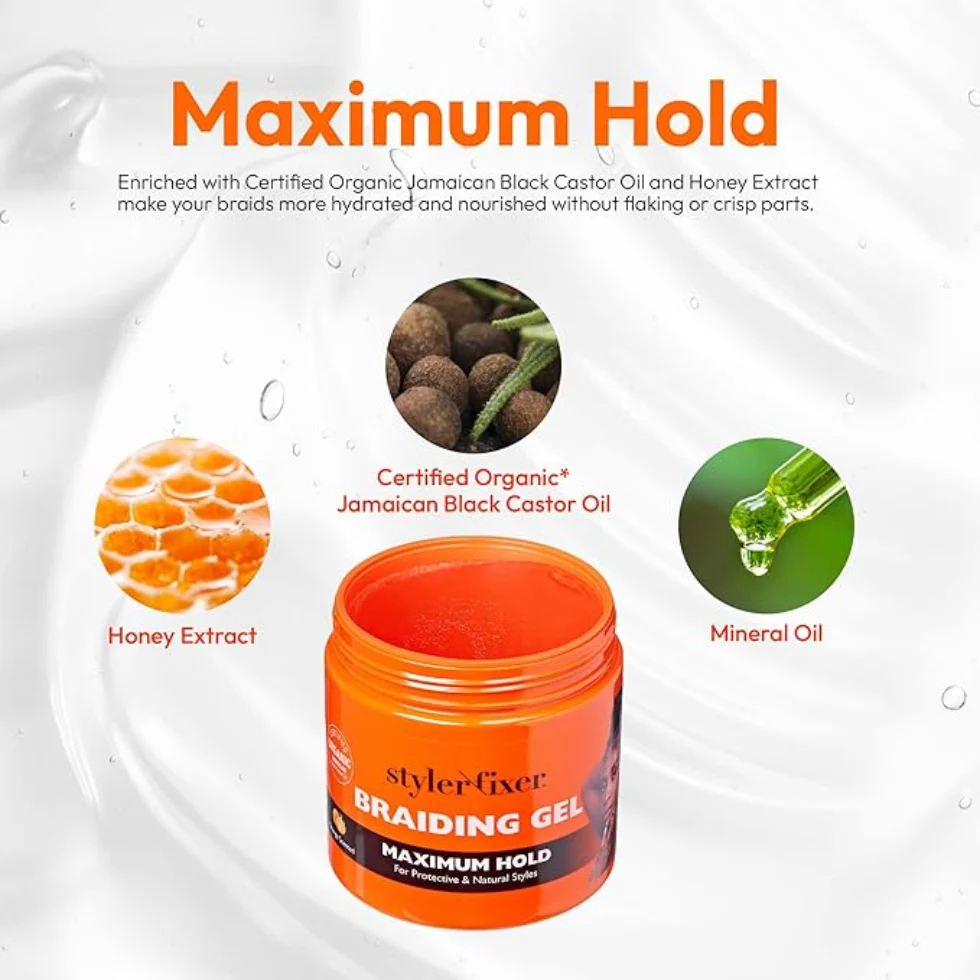 Red by Kiss Styler Fixer Braiding Gel 6oz | Maximum Hold Protective Styling Gel - Image 2