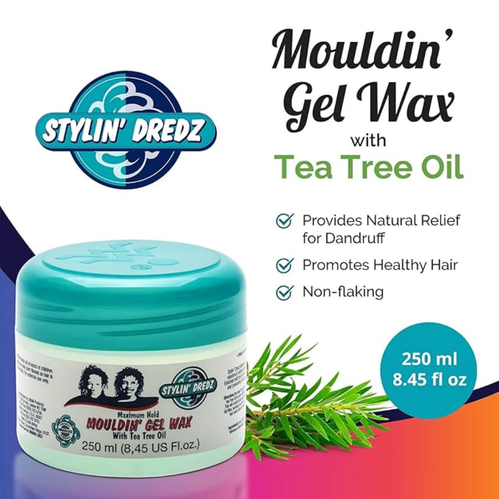 Stylin’ Dredz Mouldin Gel Wax 250ml | Maximum Hold Tea Tree Hair Styling Wax - Image 2