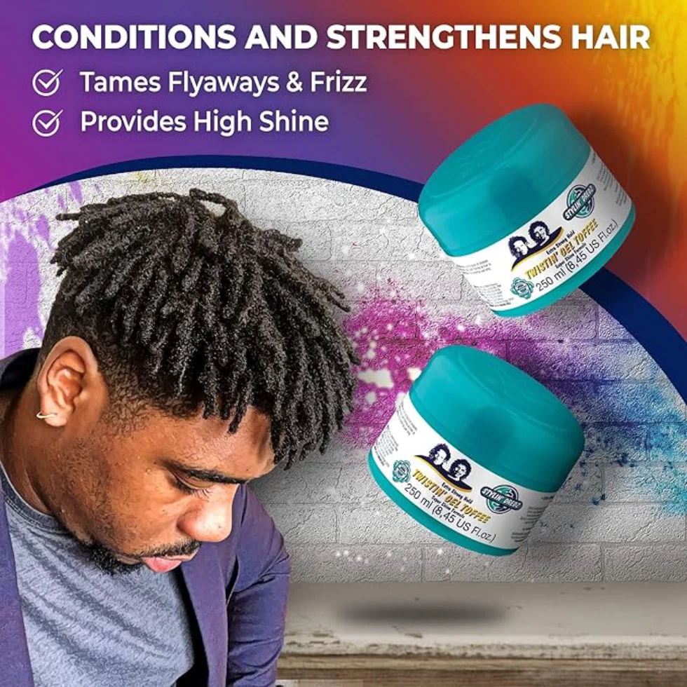 Stylin’ Dredz Twistin Gel Toffee 250ml | Extra Strong Hold Non-Flake Hair Gel - Image 3