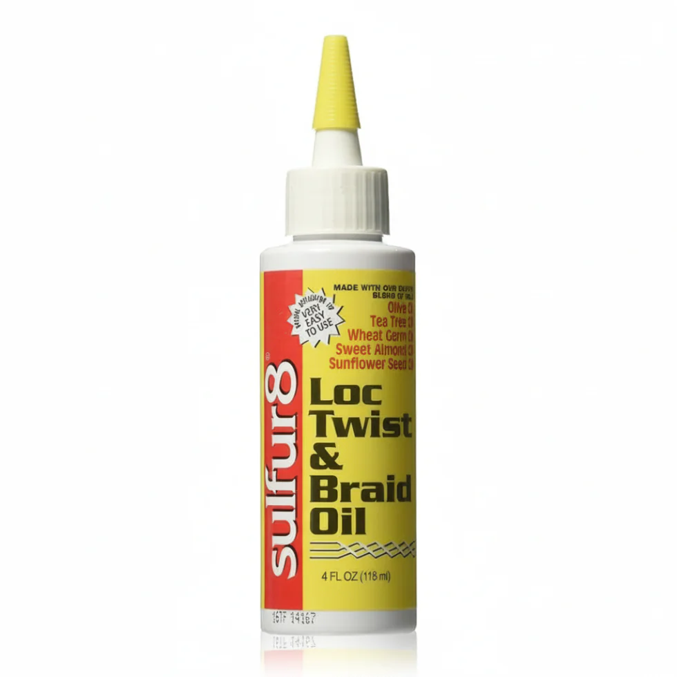 Sulfur8 Loc Twist & Braid Oil 4oz | Moisturizing Shine Oil for Braids & Locs Care