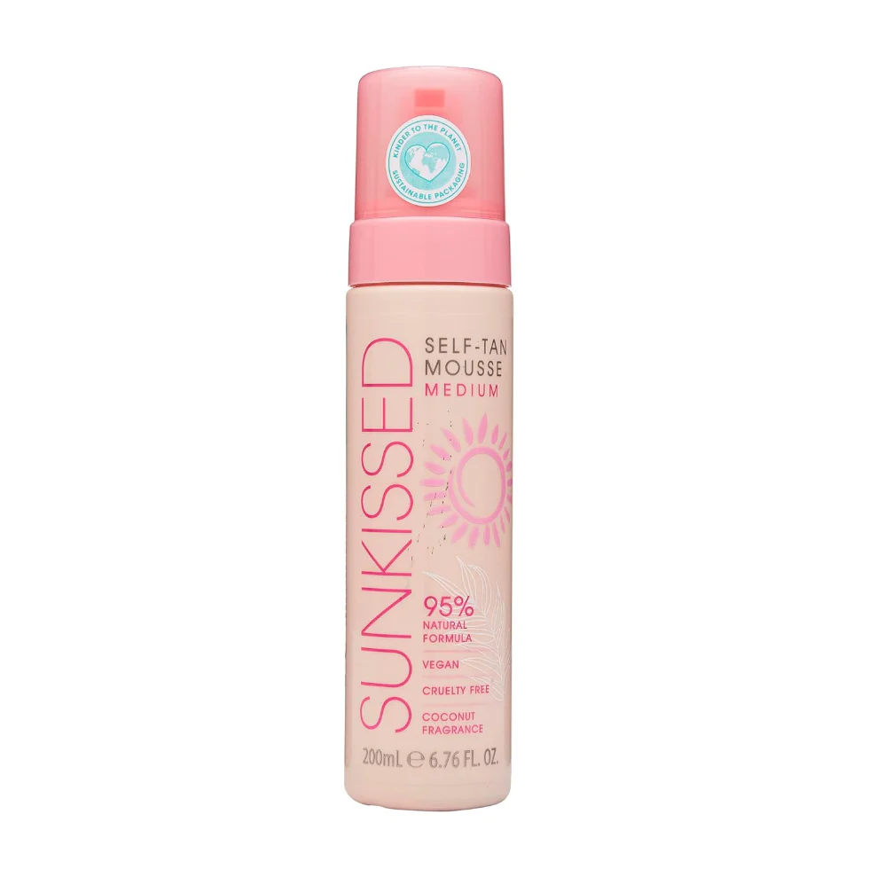 Sunkissed Self Tan Mousse Medium 200ml | Natural Golden Glow & Hydrating Tan