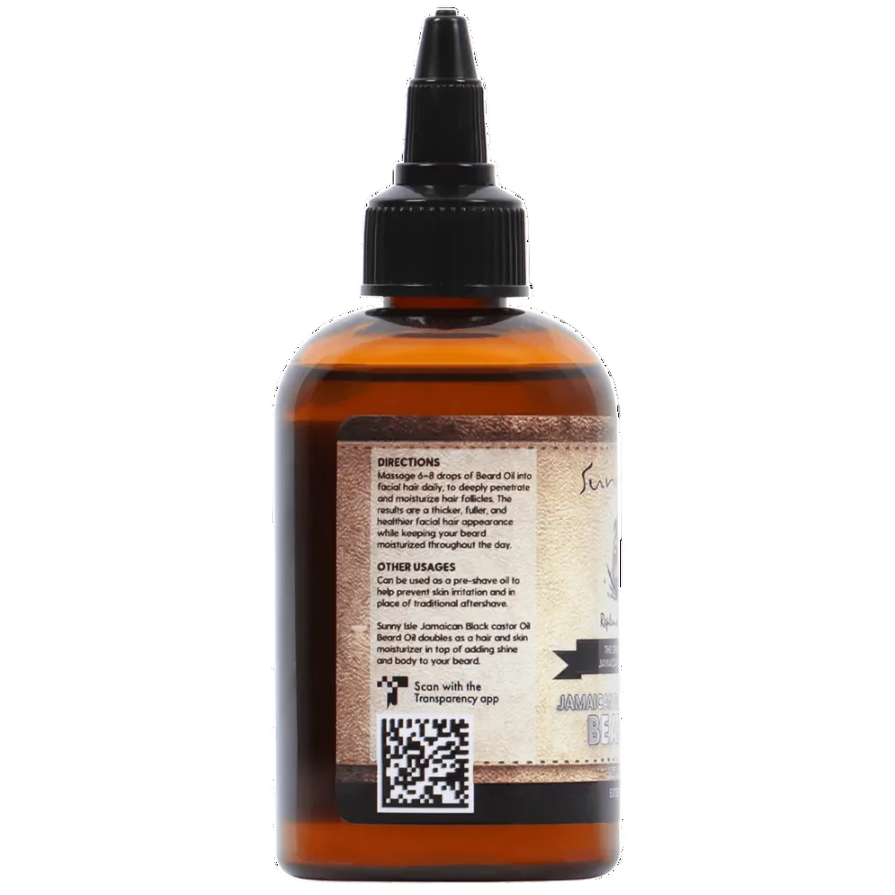 Sunny Isle Jamaican Black Castor Beard Oil 118ml | 100% Natural Beard Growth Oil - Image 3