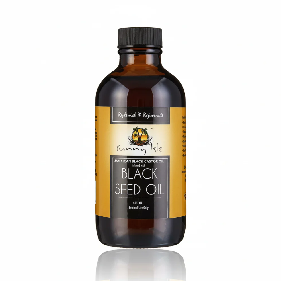 Sunny Isle Black Castor Oil with Black Seed Oil 4oz | Hair & Skin Care