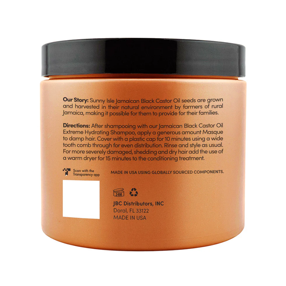 Sunny Isle Black Castor Oil Repair Masque 16oz | Damage Reversal Treatment - Image 2