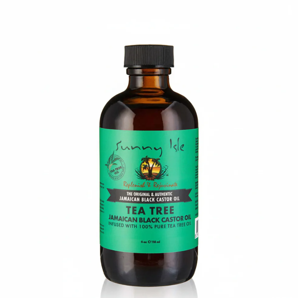 Sunny Isle Jamaican Black Castor Oil with Tea Tree Oil 4oz | Scalp Relief Care