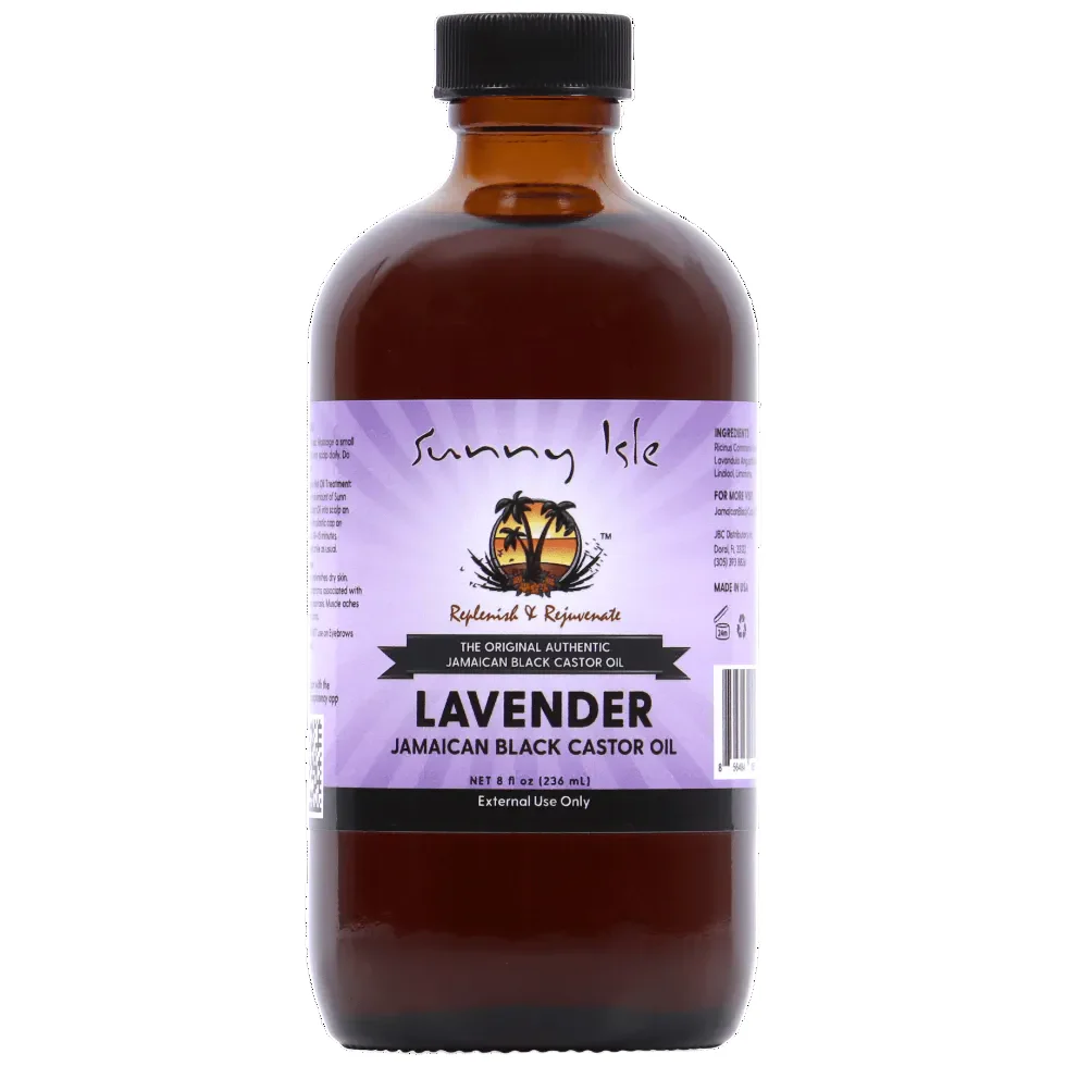 Sunny Isle Lavender Jamaican Black Castor Oil 8oz | Hair & Skin Nourishing Oil