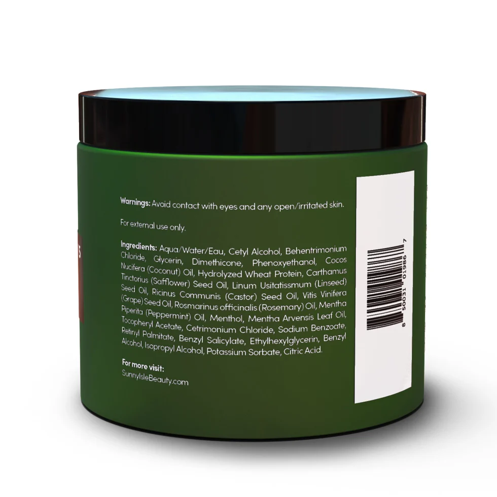 Sunny Isle Rosemary Mint Hair & Strong Roots Masque 473ml | Deep Repair Treatment - Image 2