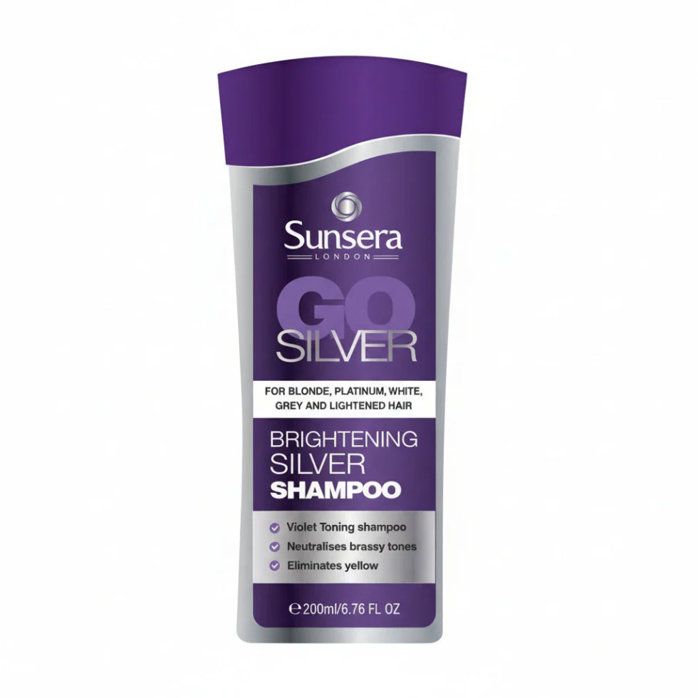 Sunséra Go Silver Shampoo | Anti-Brass Brightening Blonde & Grey Hair Care