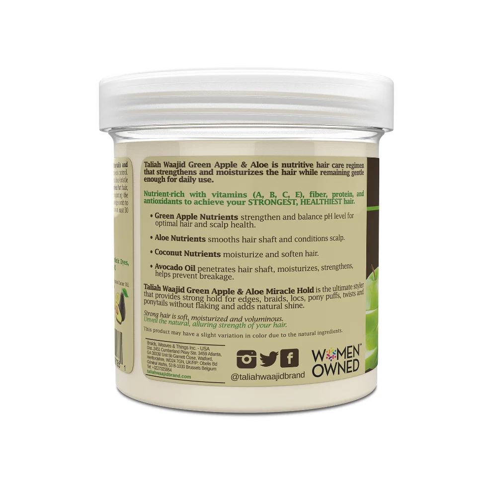 Taliah Waajid Green Apple & Aloe Nutrition Miracle Hold Gel 16oz | Strong Hold, No Flake - Image 3