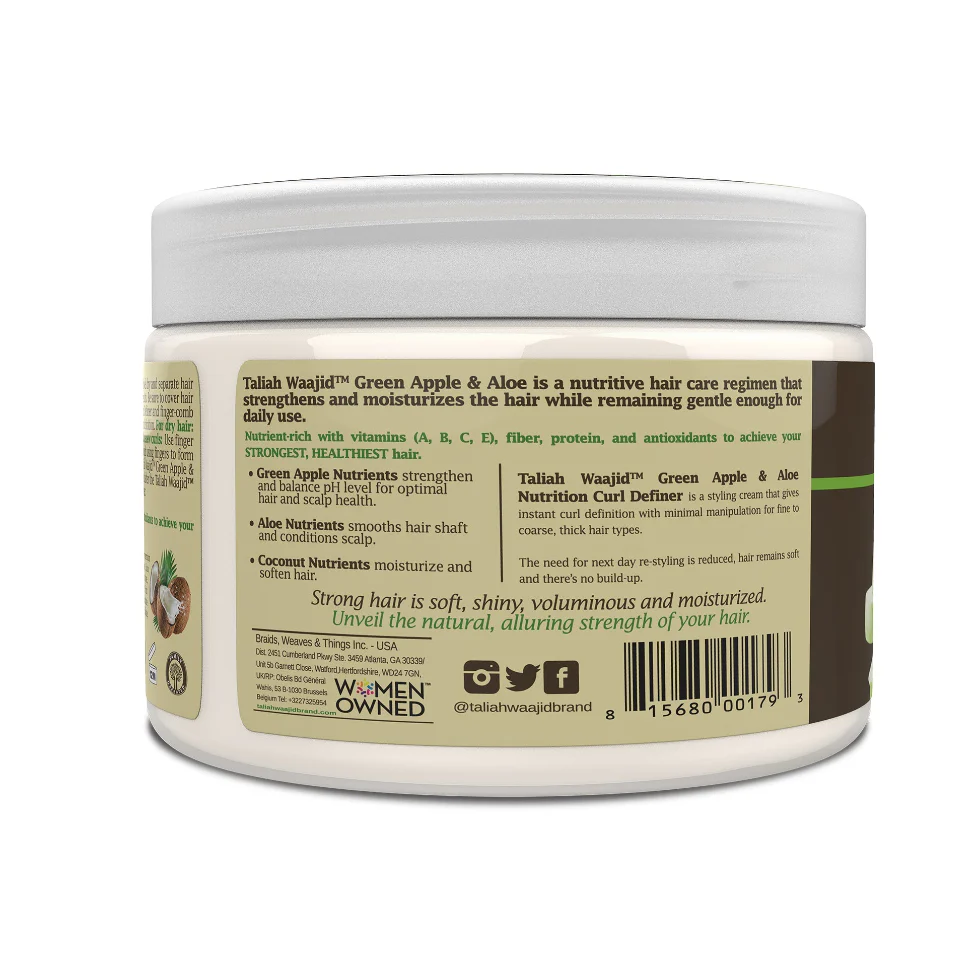 Taliah Waajid Green Apple & Aloe Nutrition Curl Definer 12oz | Define & Strengthen Curls - Image 3