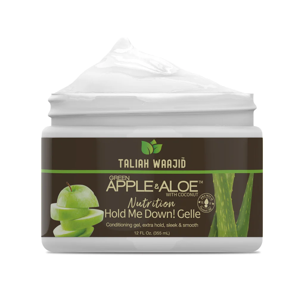 Taliah Waajid Green Apple & Aloe Nutrition Hold Me Down! Gelle 355ml | Curl Definition & Sleek Hair Hold - Image 2