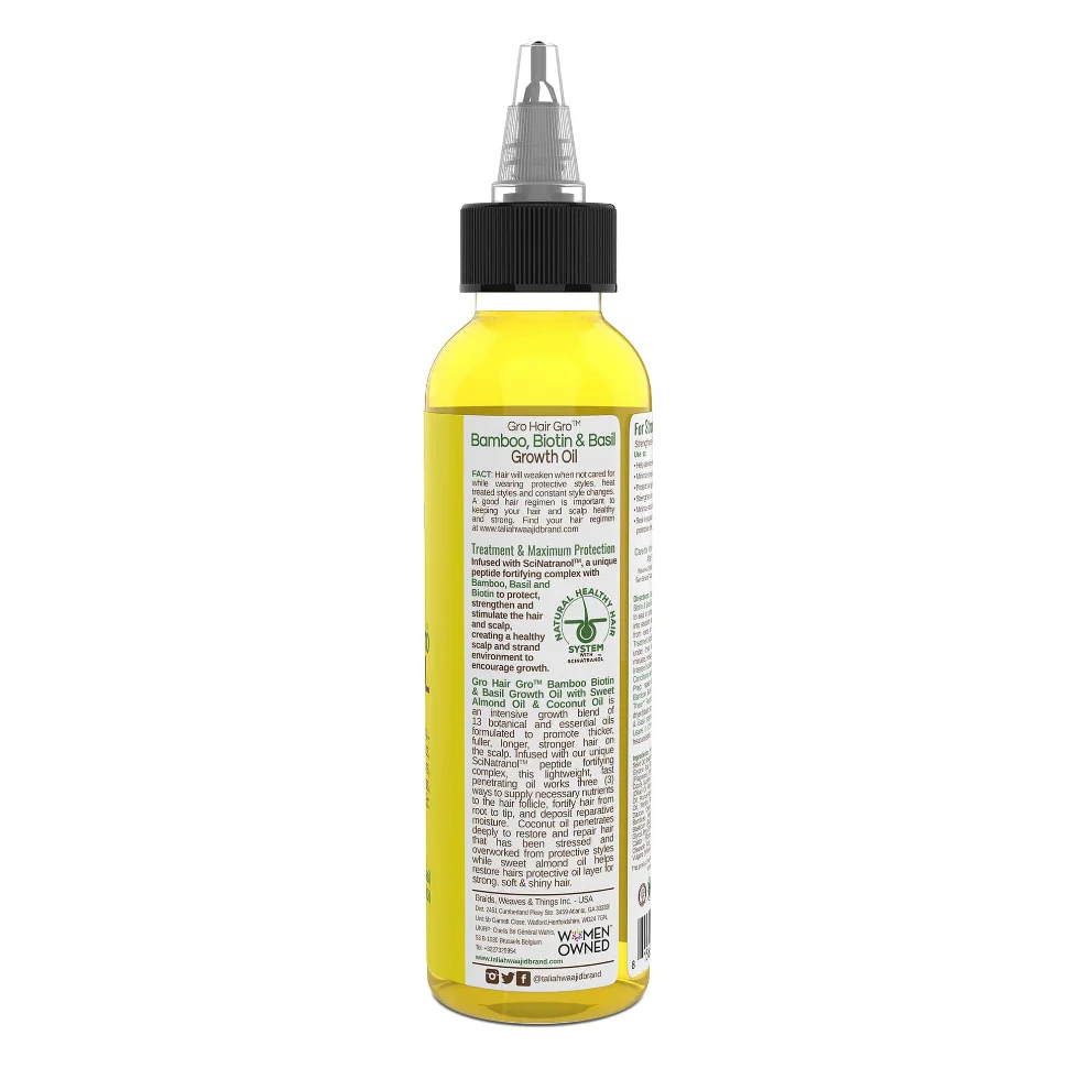 Taliah Waajid Gro Hair Gro Growth Oil 4oz | With Bamboo, Biotin & Basil Sweet Almond Oil - Image 3