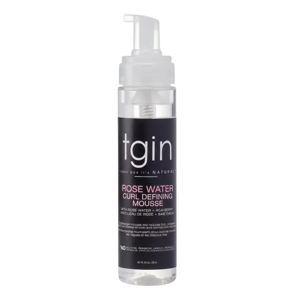 TGIN Rose Water Defining Mousse 8oz | Moisturize & Define Curly Hair