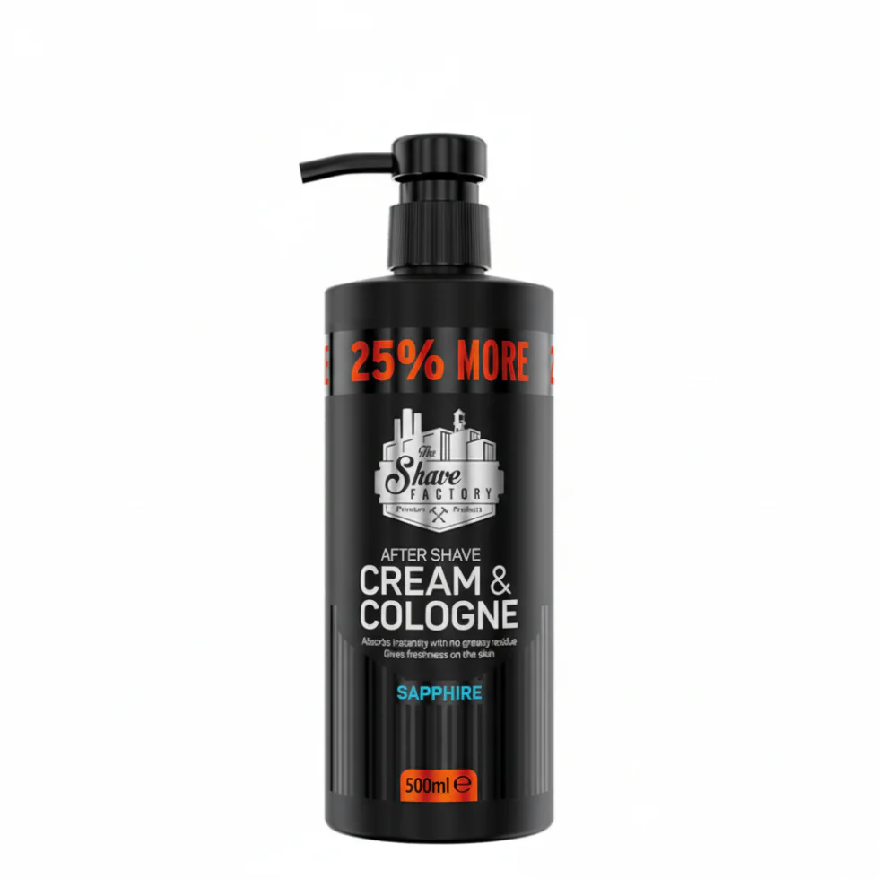 The Shave Factory After Shave Cream & Cologne Sapphire 500ml | Skin Comfort