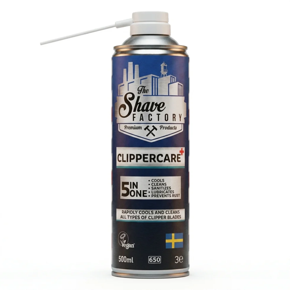 The Shave Factory ClipperCare 5 in 1 Spray 500ml | Clipper Blade Cleaner & Care