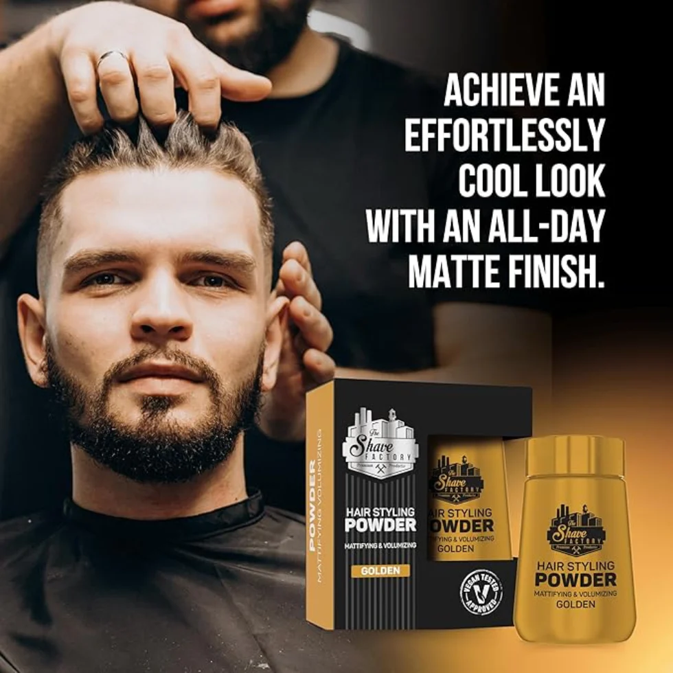 The Shave Factory Styling Powder Golden 20g | Matte Volume & Textured Hold - Image 2