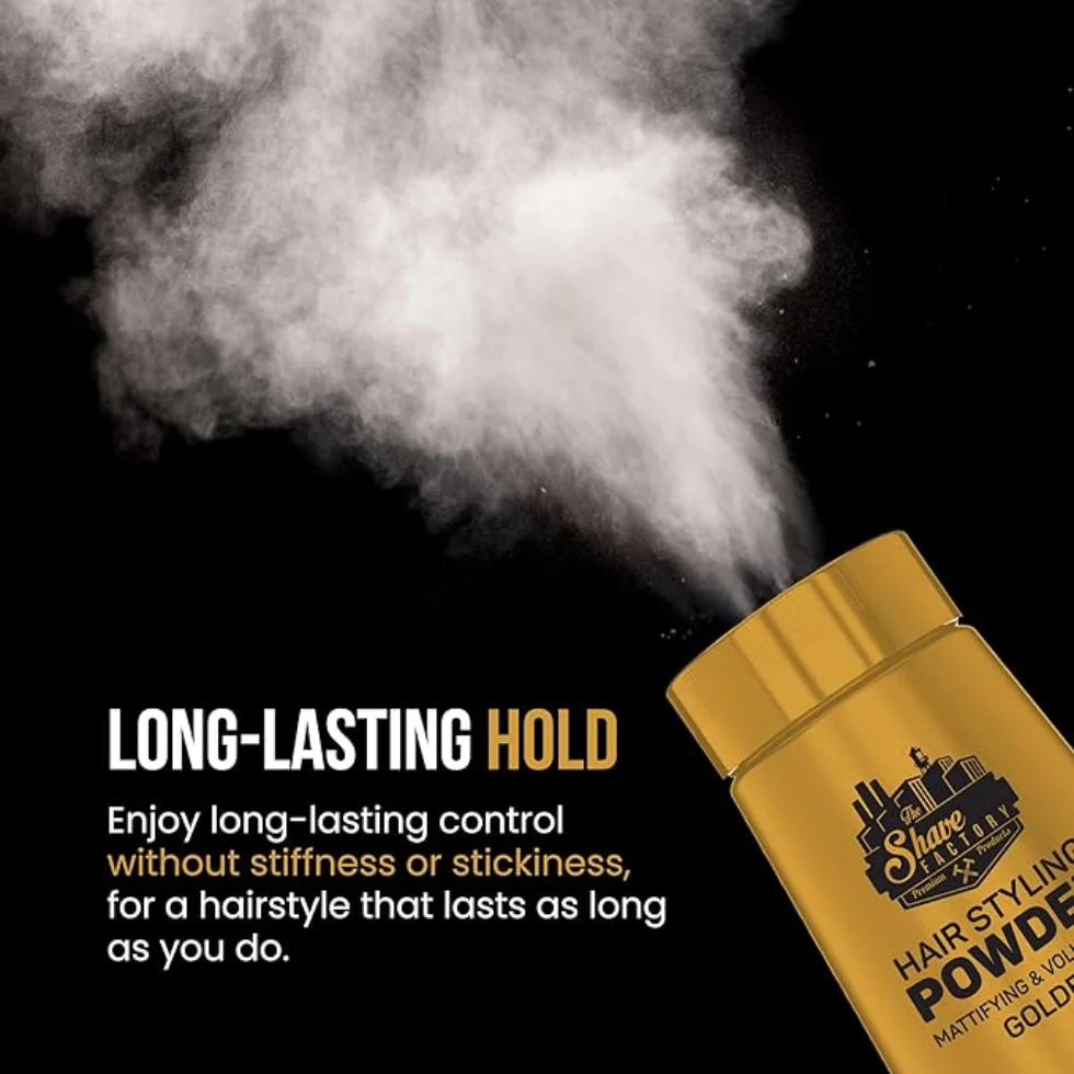 The Shave Factory Styling Powder Golden 20g | Matte Volume & Textured Hold - Image 3