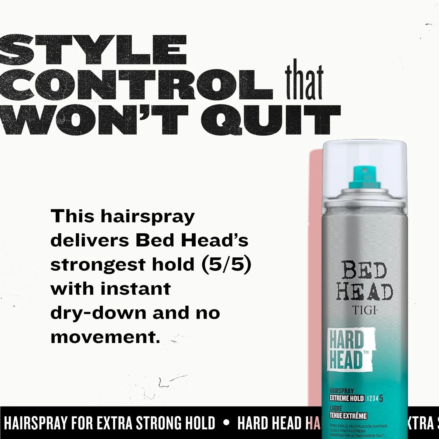 TIGI Bed Head Hard Head Hair Spray 385ml- Extreme Hold Finishing Spray - Image 3