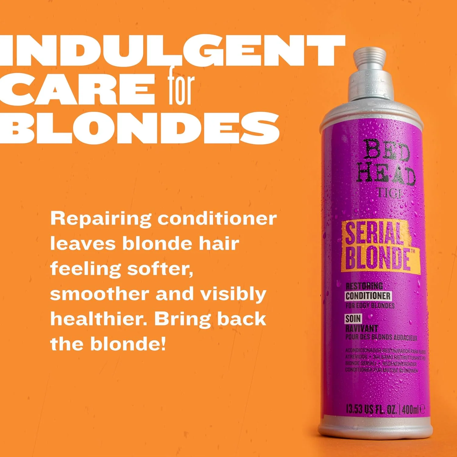 TIGI Bed Head Serial Blonde Restoring Conditioner 970ml- Repair & Strengthen Blonde Hair - Image 4