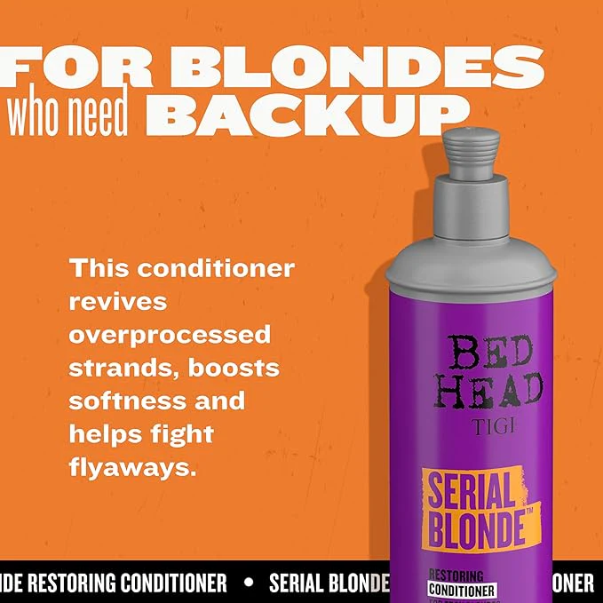TIGI Bed Head Serial Blonde Restoring Conditioner 970ml- Repair & Strengthen Blonde Hair - Image 5