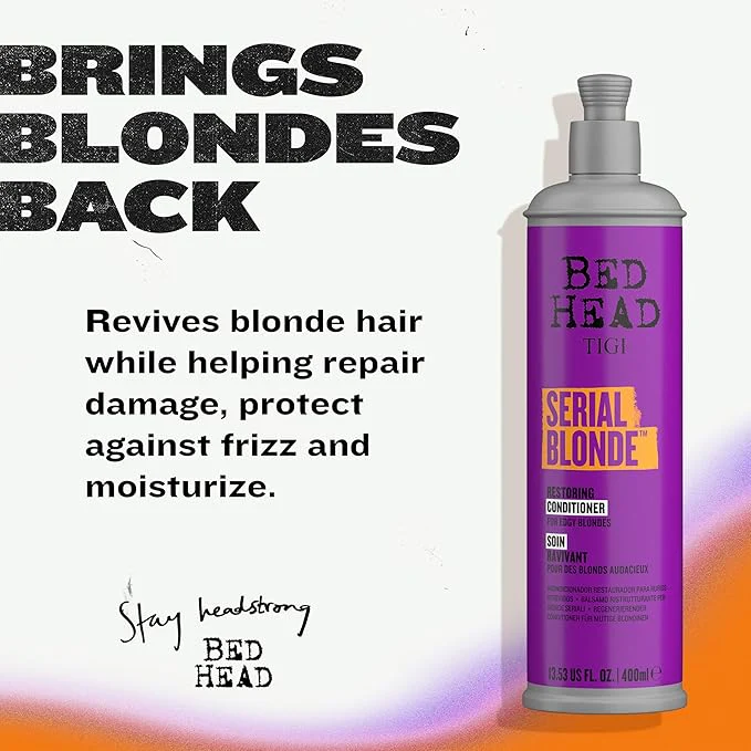 TIGI Bed Head Serial Blonde Restoring Conditioner 970ml- Repair & Strengthen Blonde Hair - Image 6