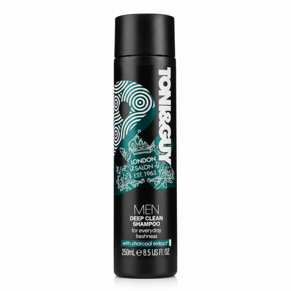 Toni & Guy Men Charcoal Shampoo 250ml | Deep Clean Detox Hair Care