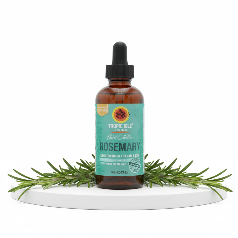 Tropic Isle Rosemary Jamaican Black Castor Oil 4oz | Hair Strength & Scalp Care