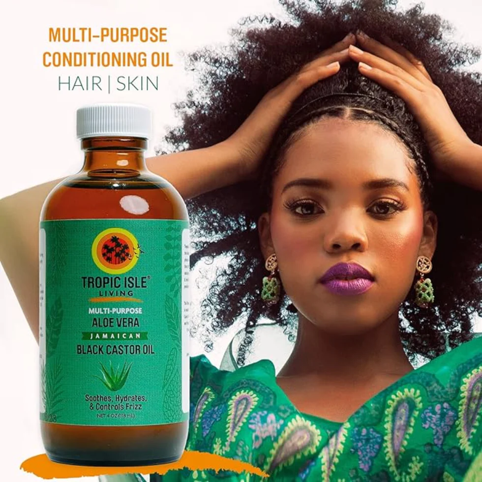 Tropic Isle Aloe Vera Jamaican Black Castor Oil 4oz | Hydrate, Smooth & Frizz Control - Image 2