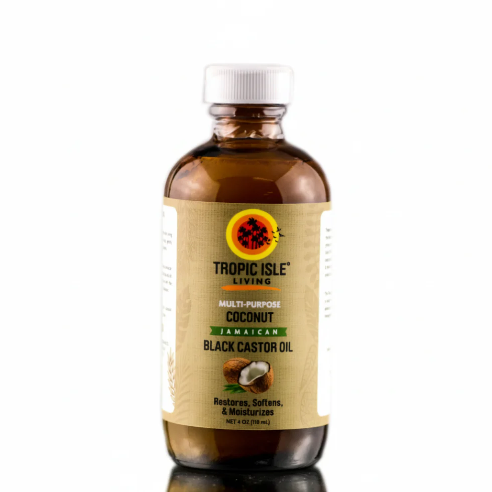Tropic Isle Coconut Jamaican Black Castor Oil 4oz | Softens, Restores & Moisturizes