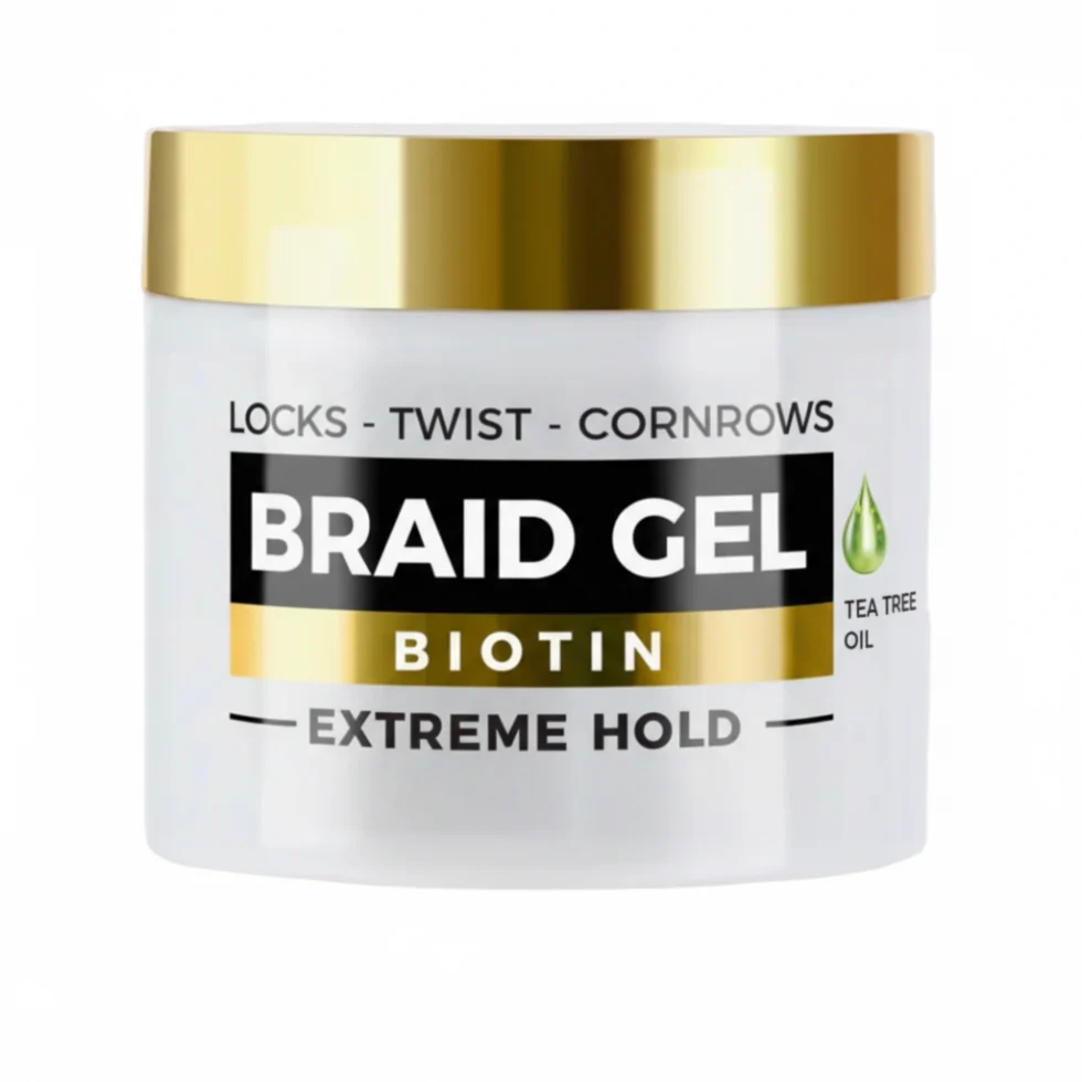 TYCHE Braid & Lock Gel 500ml | Extreme Hold Biotin Tea Tree Oil Styling Gel