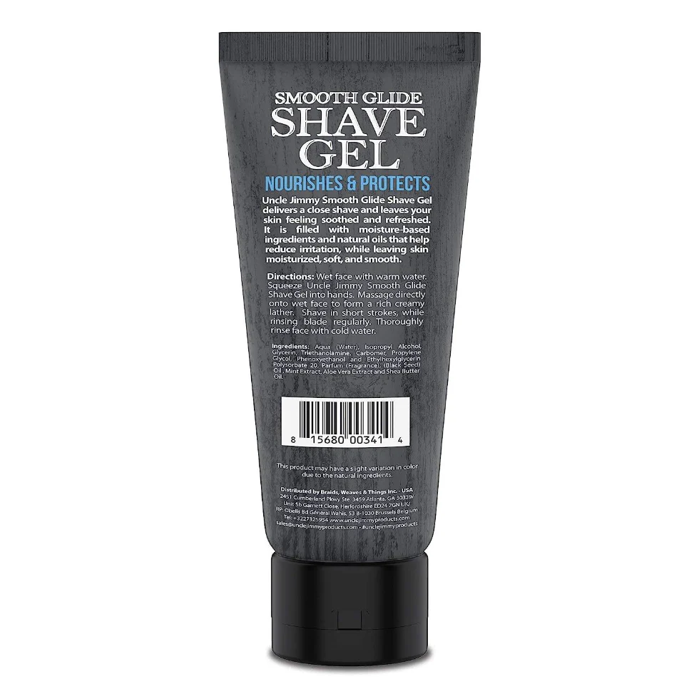 Uncle Jimmy Smooth Glide Shave Gel 8oz | Clear Beard Shaving Gel for Smooth Shave - Image 2