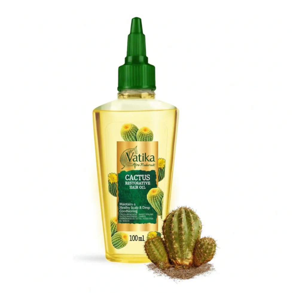 Vatika Afro Naturals Cactus Hair Oil 100ml | Deep Hydration & Scalp Care