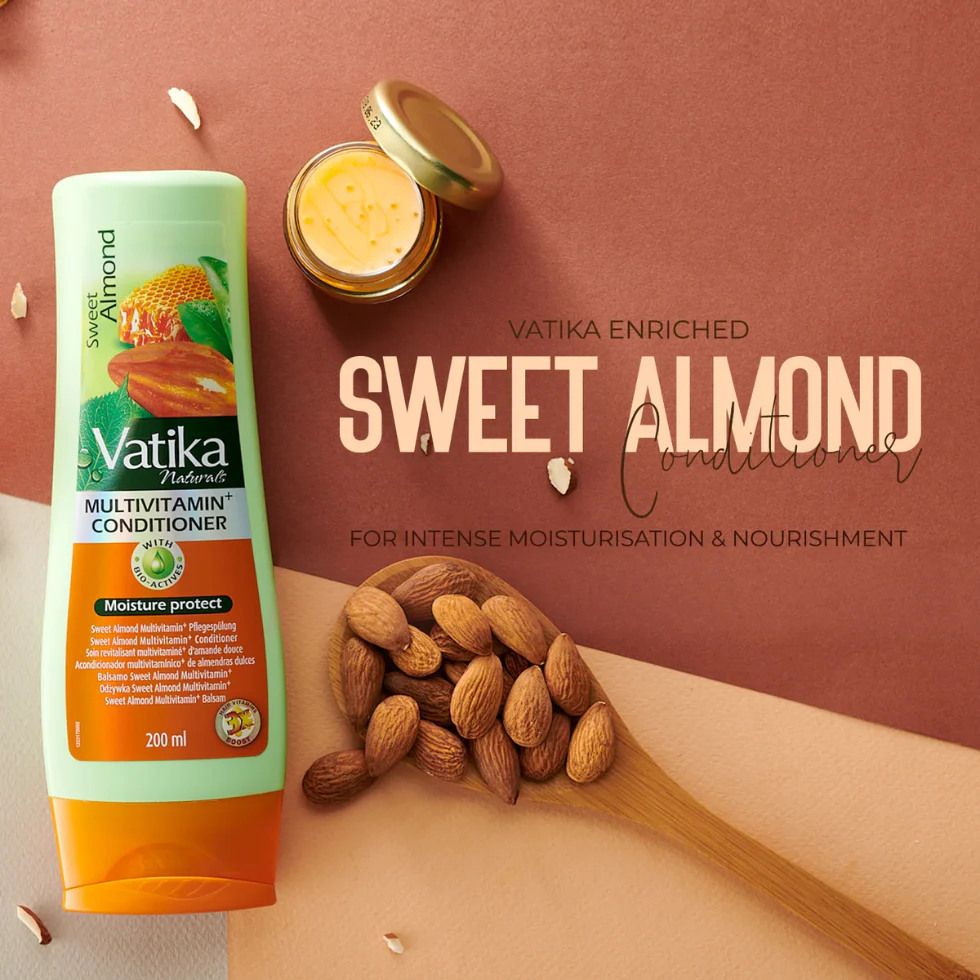 Vatika Naturals Sweet Almond Conditioner 200ml | Hydrate, Nourish & Smooth Hair - Image 3