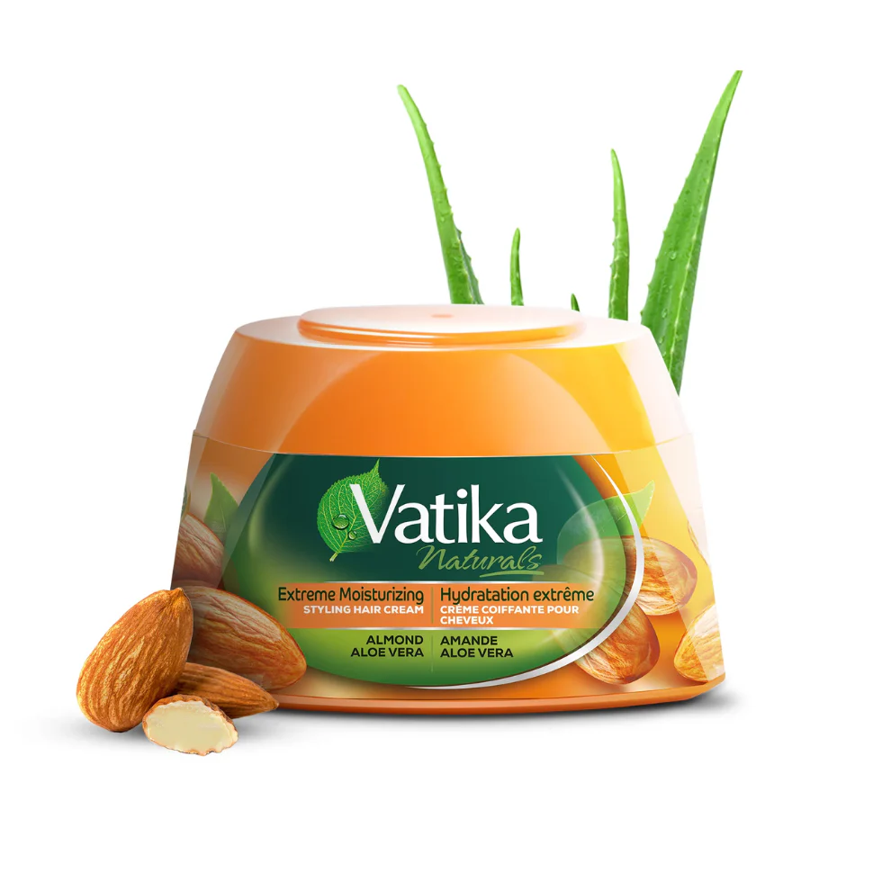 Vatika Naturals Almond Extreme Moisturizing Styling Hair Cream 210ml | Deep Hydration & Smooth Hair
