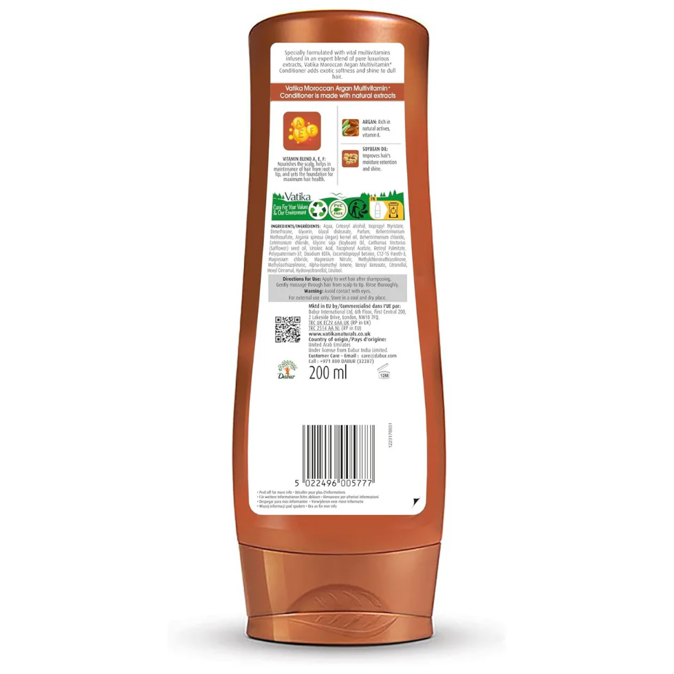 Vatika Naturals Moroccan Argan Conditioner 200ml | Soft & Shiny Hair Care - Image 2