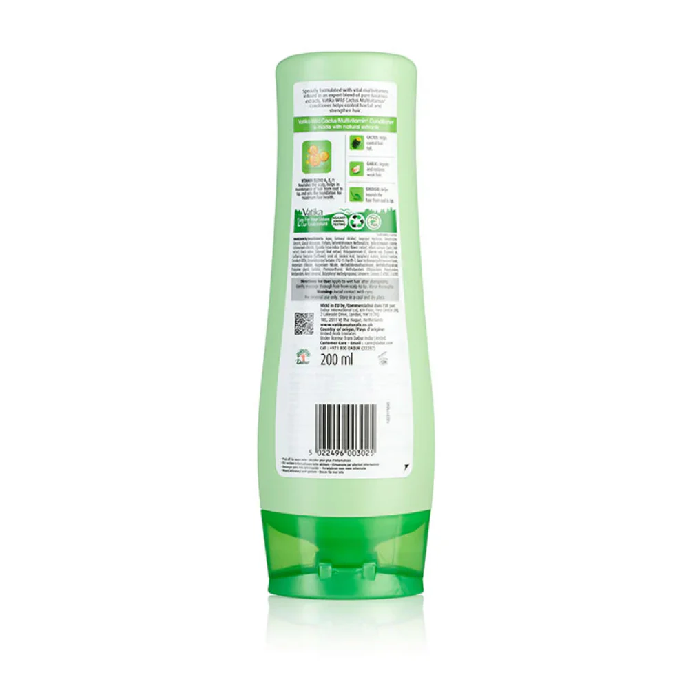 Vatika Naturals Wild Cactus Conditioner 200ml | Reduce Hair Fall & Strengthen Hair - Image 3