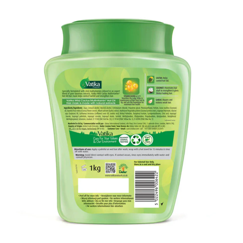 Vatika Naturals Wild Cactus Hair Mask 1kg | Hair Fall Control & Deep Repair - Image 3