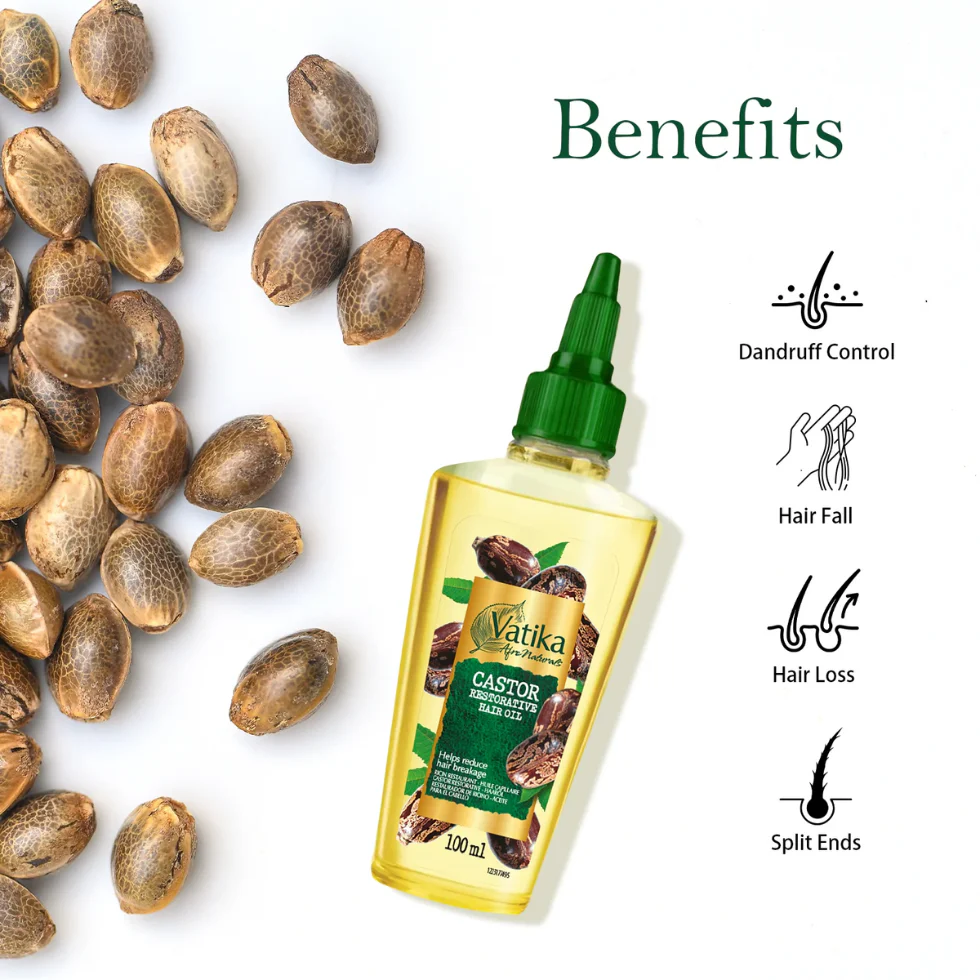 Vatika Castor Hair Oil 100ml | Curls Care, Strength & Hair Growth - Image 2