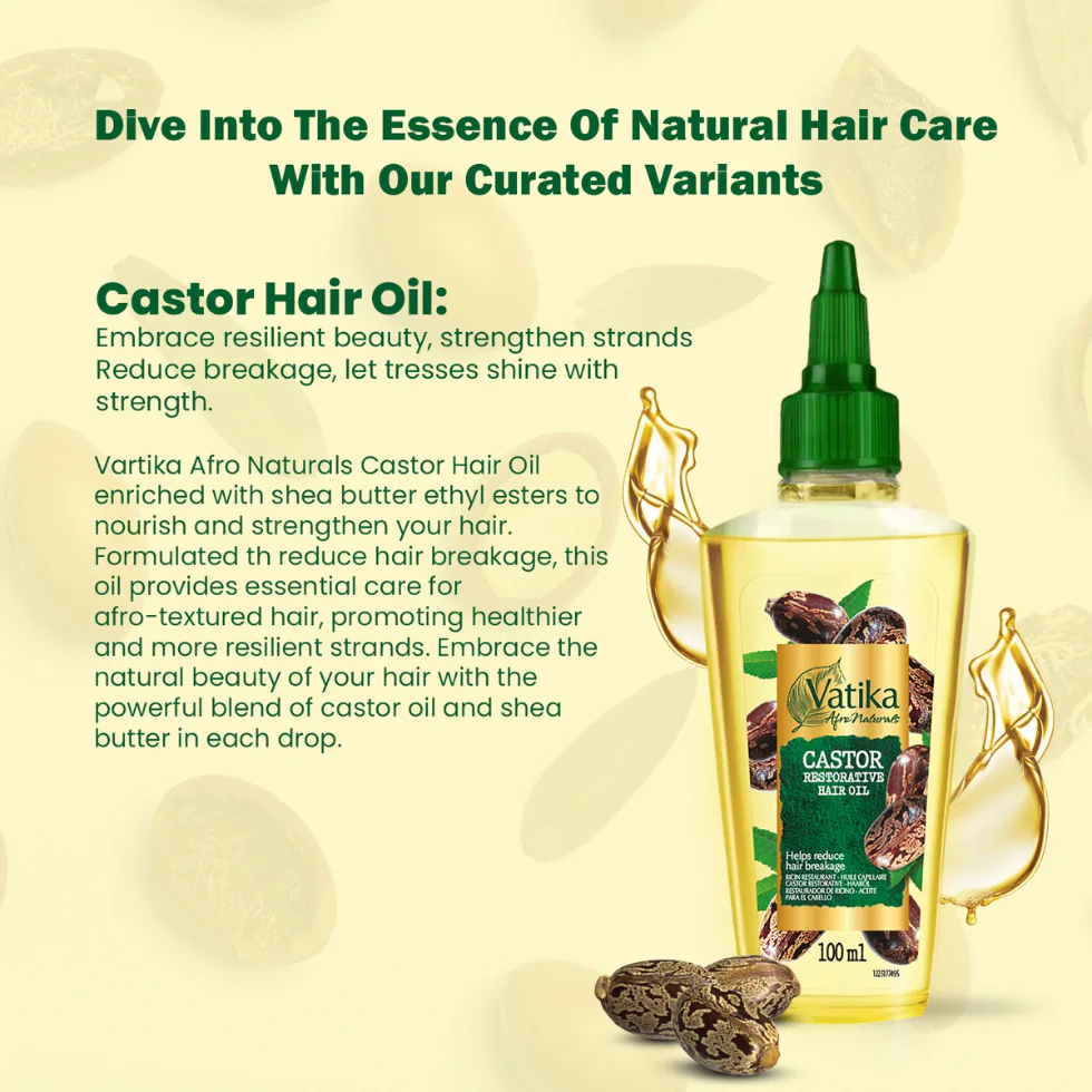 Vatika Castor Hair Oil 100ml | Curls Care, Strength & Hair Growth - Image 3