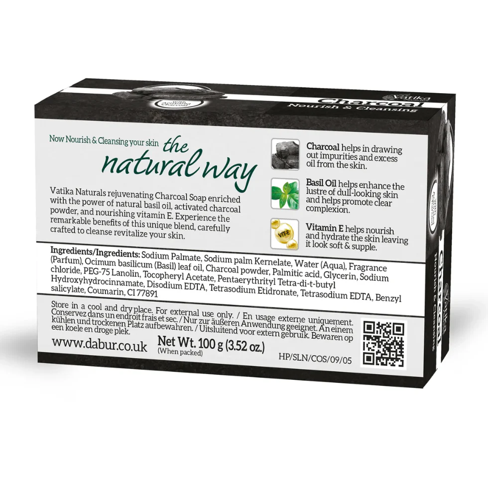 Vatika Naturals Charcoal Soap 100g | Deep Cleanse & Detox Skin - Image 2
