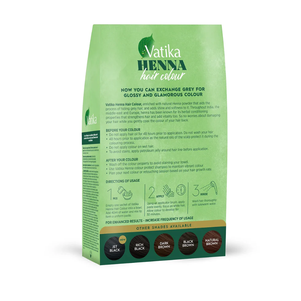 Vatika Henna Hair Colour Burgundy 60g | Grey Coverage & Shine - Image 3
