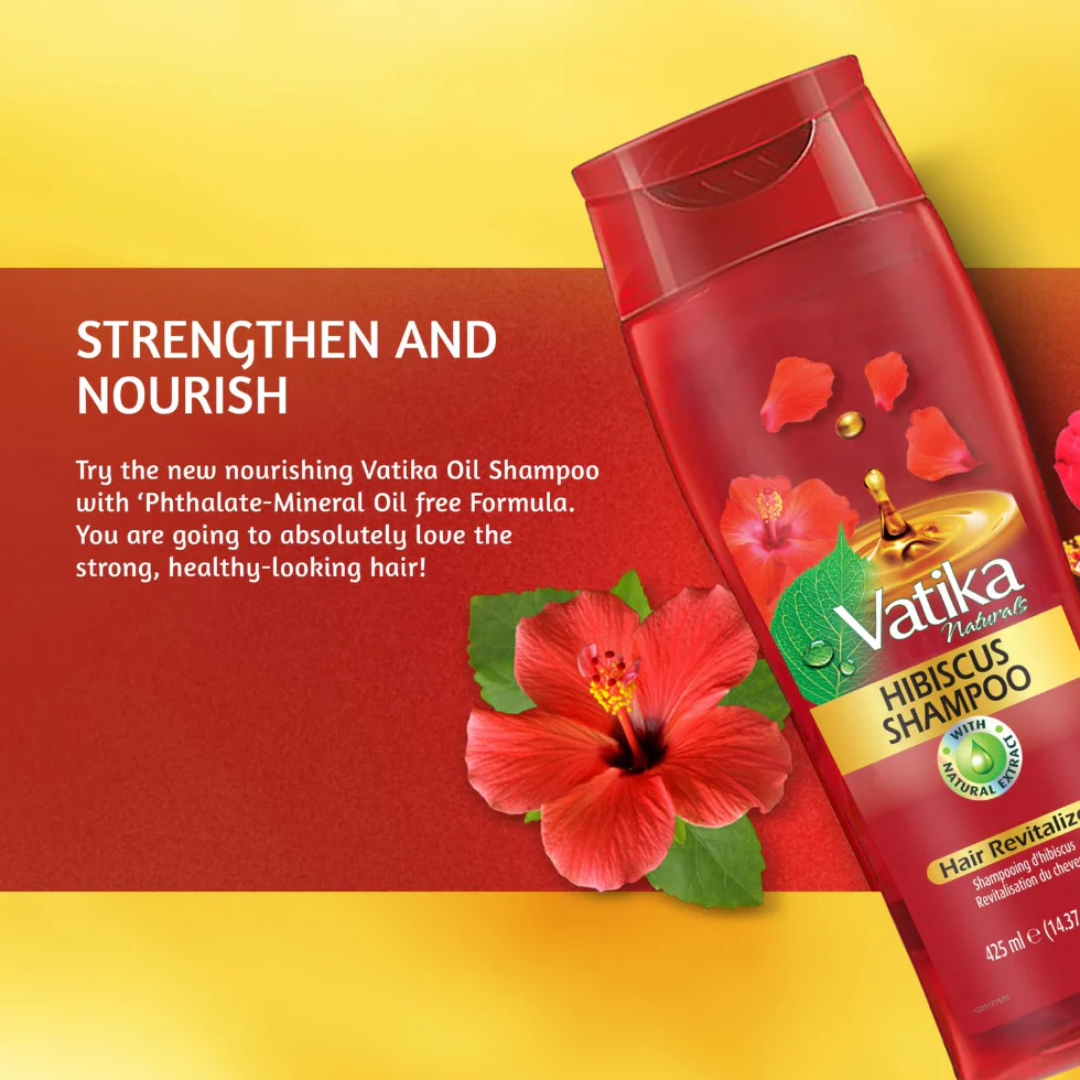 Vatika Naturals Hibiscus Shampoo 425ml | Strengthen & Nourish Hair - Image 2
