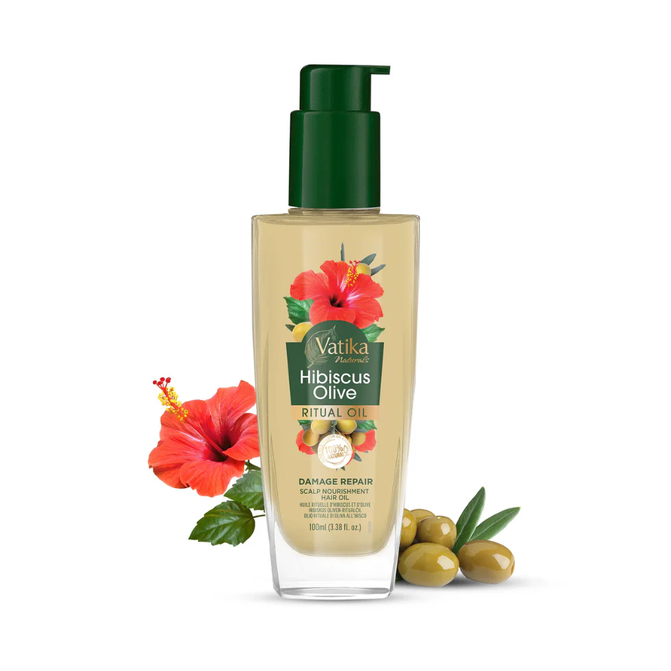 Vatika Naturals Hibiscus Olive Hair Oil 100ml | Nourish, Strengthen & Thicken Hair