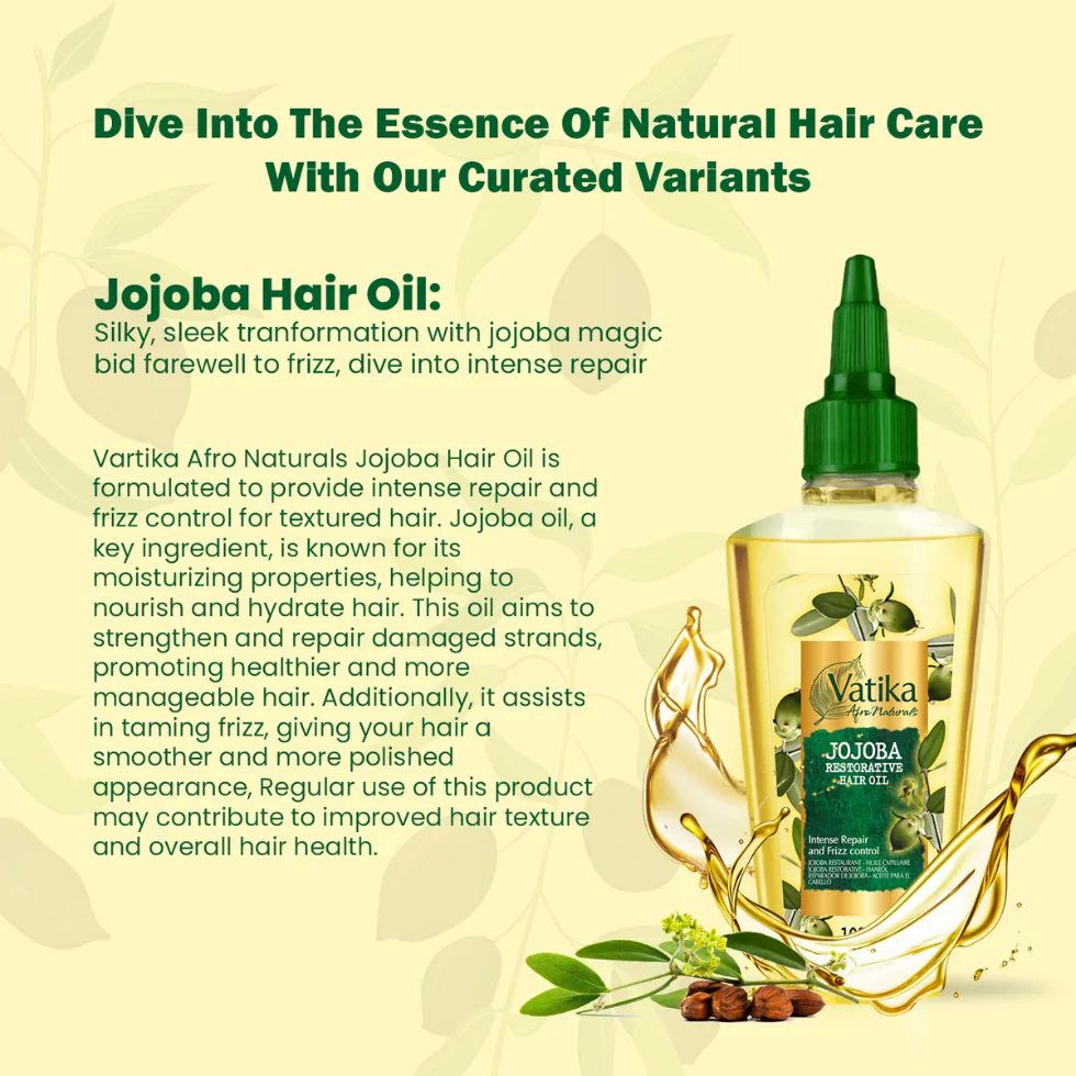 Vatika Jojoba Hair Oil 100ml | Curls Care, Hydration & Repair - Image 3